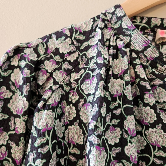 Rebecca Taylor Women's Button Down Floral Print Quarter Sleeve Midi Dress Size S - Picture 7 of 16